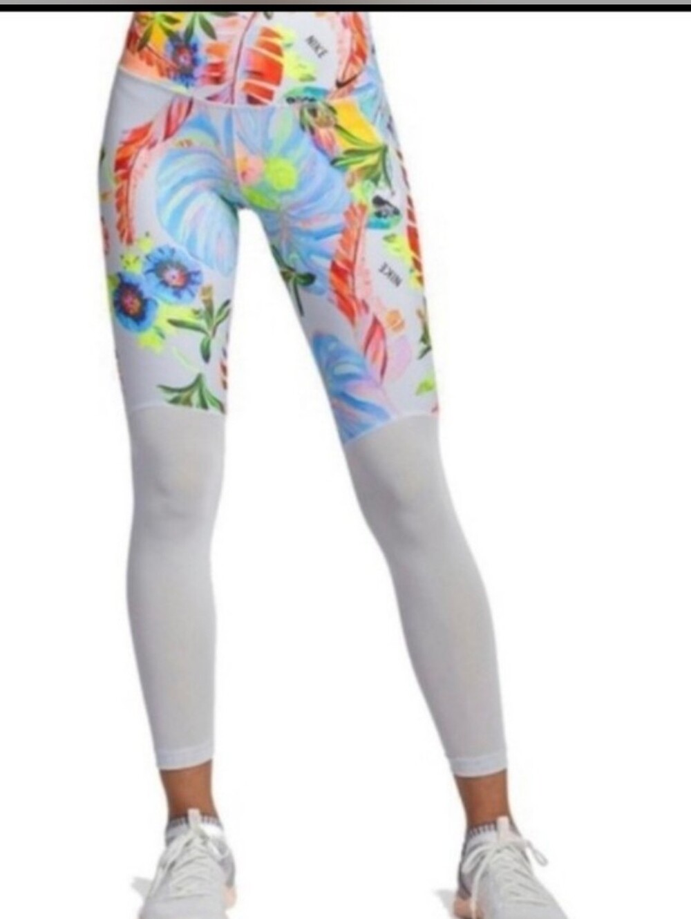 Nike Dri-Fit Hyper Femme Power Tropical Mesh Print Leggings M